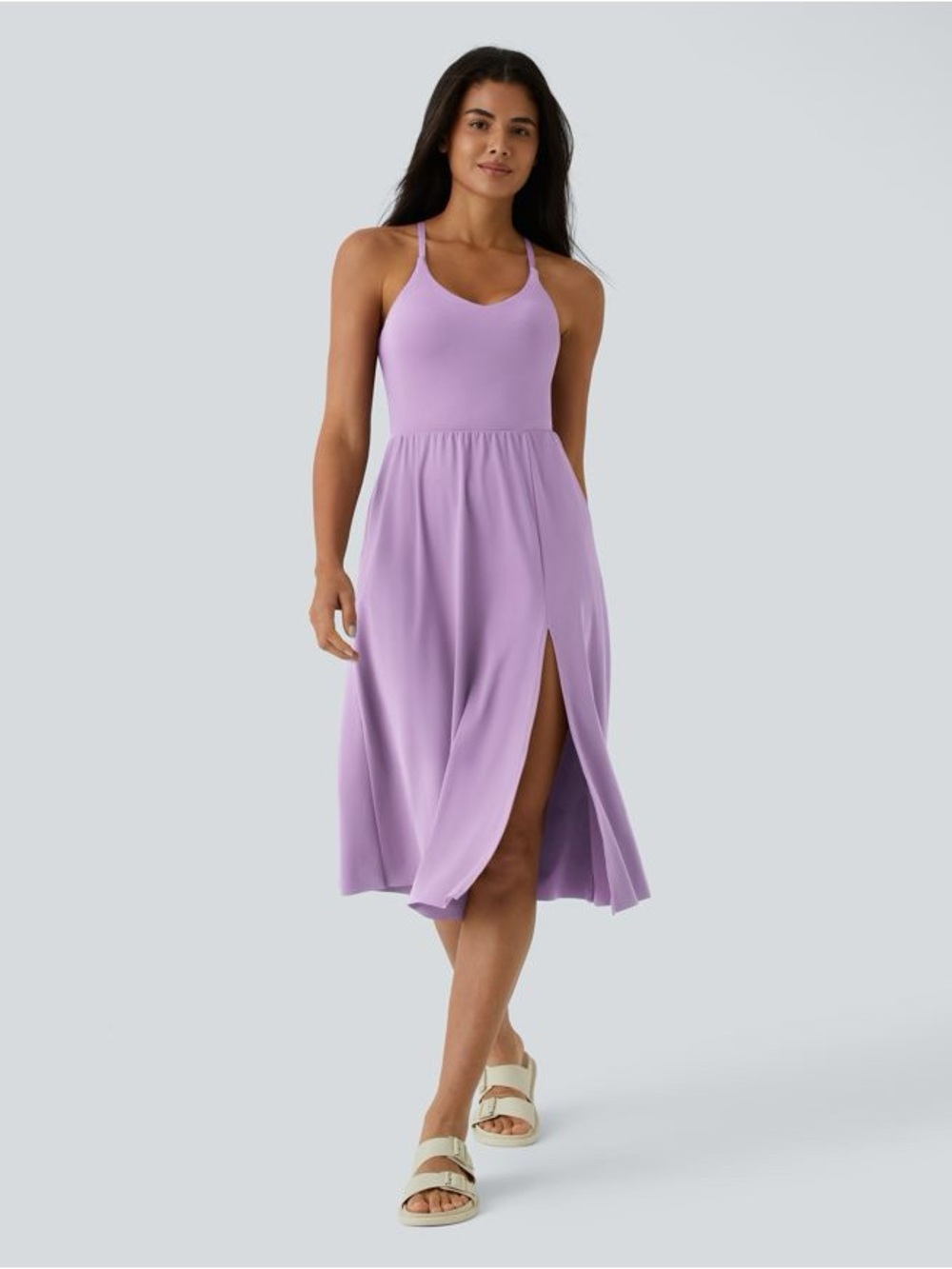 NWT Lavender Sleeveless Midi Dress with Side Slit Size XL